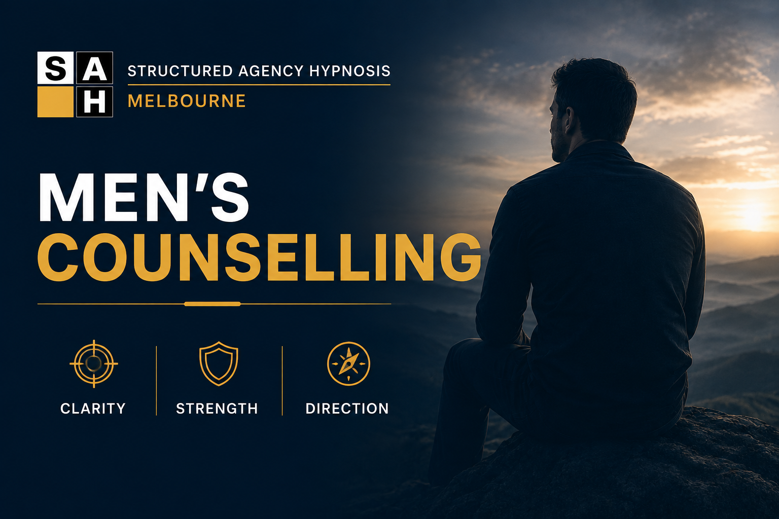 Men's counselling representing clarity, strength and direction